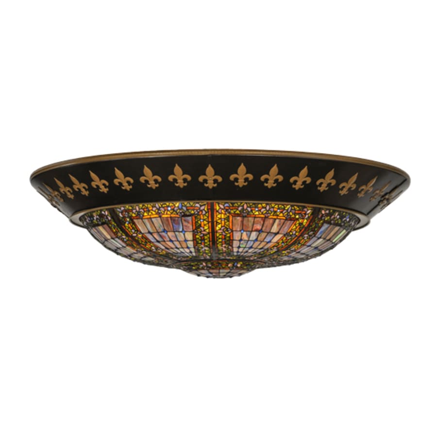 Meyda Tiffany Fleur-de-lis 8 Light 53" Wide Flush Mount Bowl Ceiling Fixture