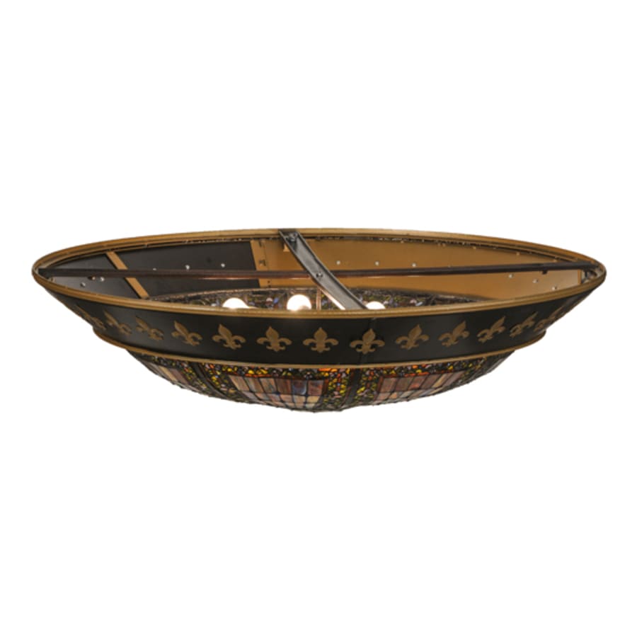 Meyda Tiffany Fleur-de-lis 8 Light 53" Wide Flush Mount Bowl Ceiling Fixture