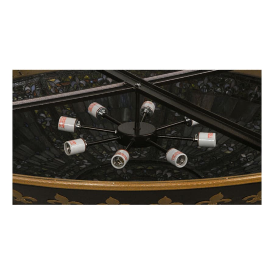 Meyda Tiffany Fleur-de-lis 8 Light 53" Wide Flush Mount Bowl Ceiling Fixture