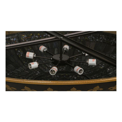 Meyda Tiffany Fleur-de-lis 8 Light 53" Wide Flush Mount Bowl Ceiling Fixture