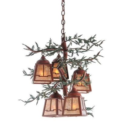 Meyda Tiffany Pine Branch Valley View 5 Light 28" Wide Chandelier