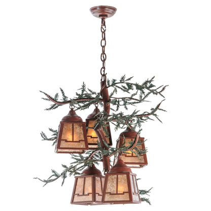 Meyda Tiffany Pine Branch Valley View 5 Light 28" Wide Chandelier