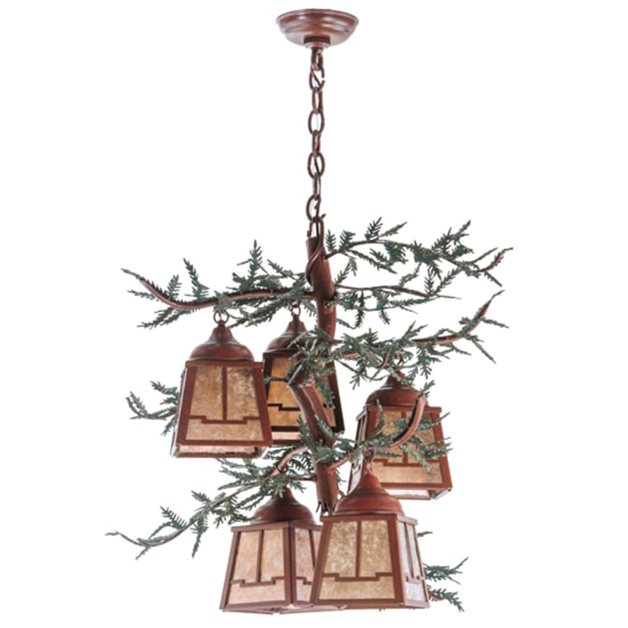 Meyda Tiffany Pine Branch Valley View 5 Light 28" Wide Chandelier