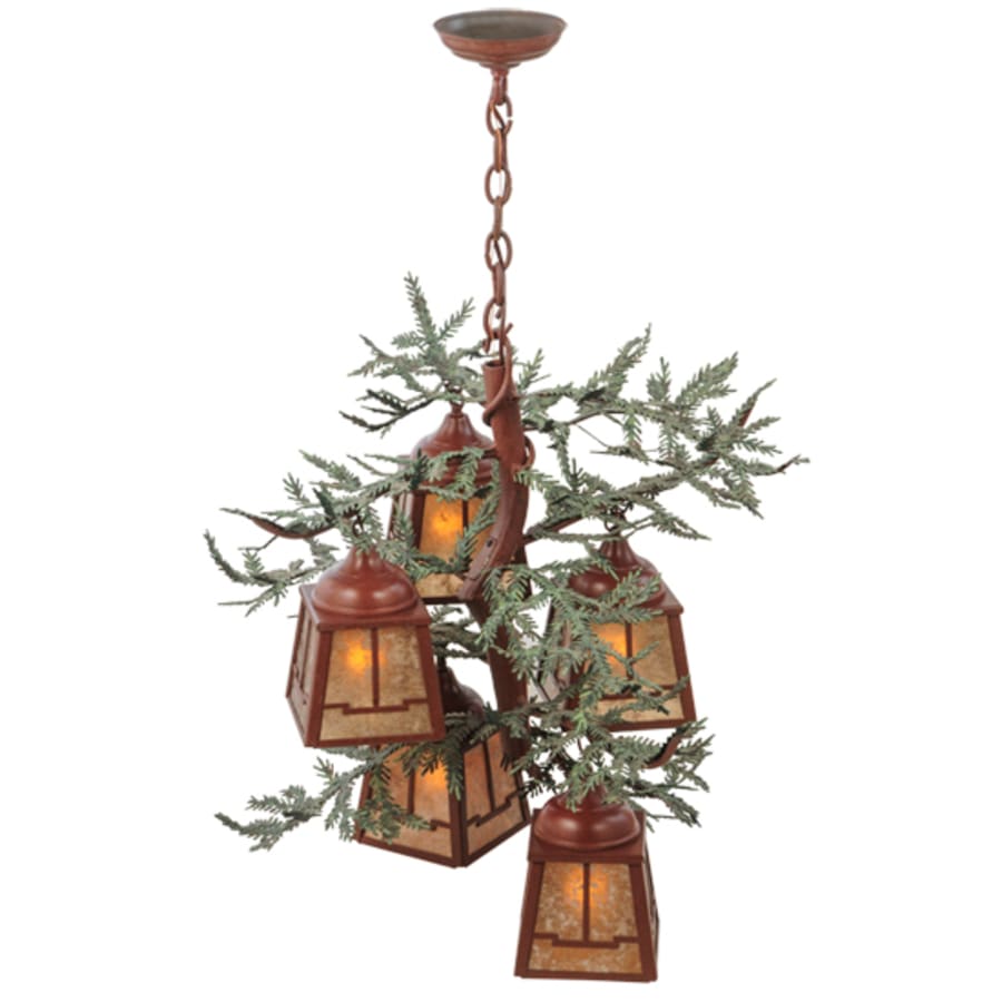 Meyda Tiffany Pine Branch Valley View 5 Light 28" Wide Chandelier