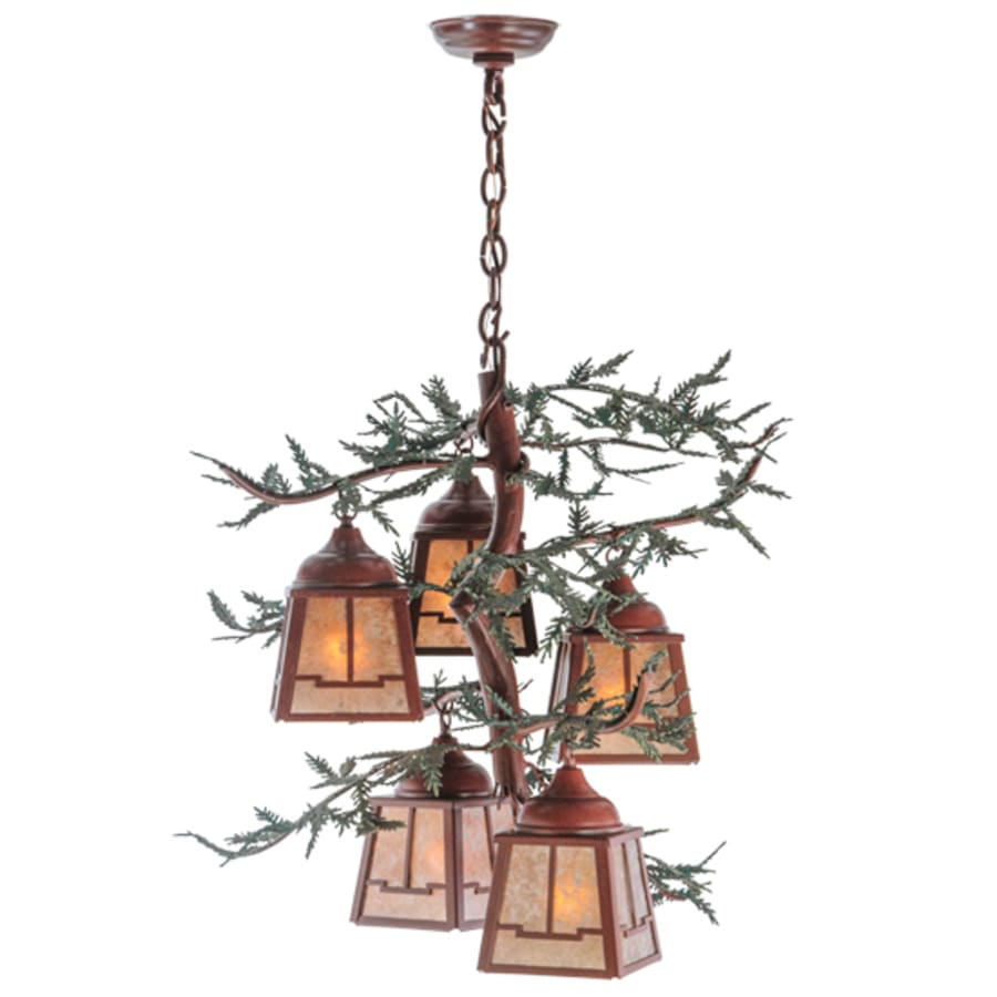 Meyda Tiffany Pine Branch Valley View 5 Light 28" Wide Chandelier
