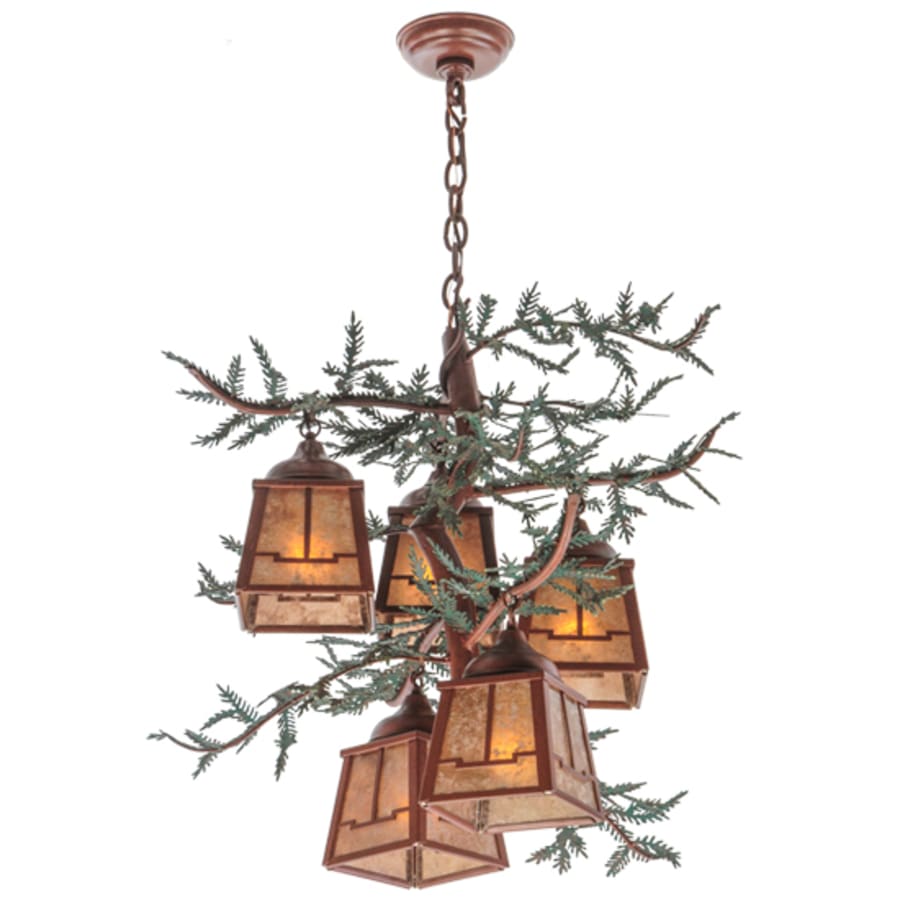 Meyda Tiffany Pine Branch Valley View 5 Light 28" Wide Chandelier