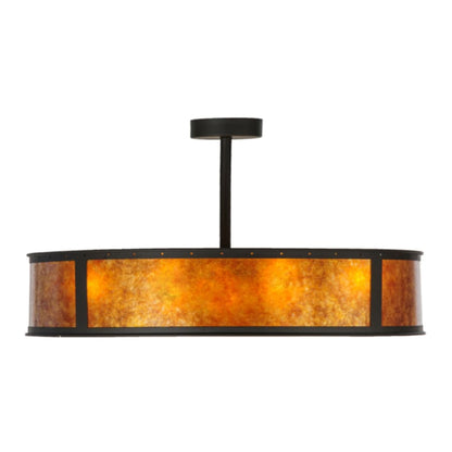 Meyda Tiffany Smythe Craftsman 8 Light 44" Wide Semi-Flush Drum Ceiling Fixture