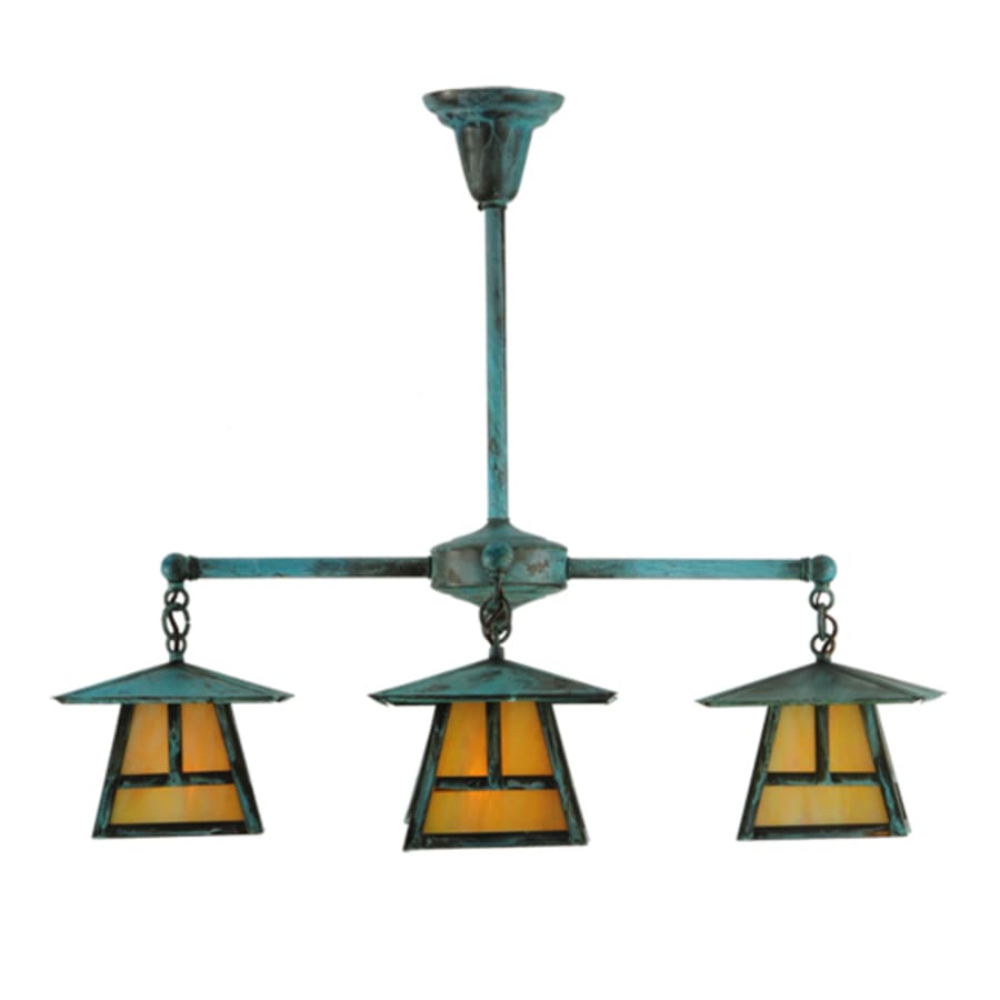 Meyda Tiffany Craftsman Signature 4 Light 32" Wide Semi-flush Ceiling Fixture