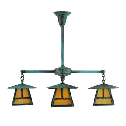 Meyda Tiffany Craftsman Signature 4 Light 32" Wide Semi-flush Ceiling Fixture
