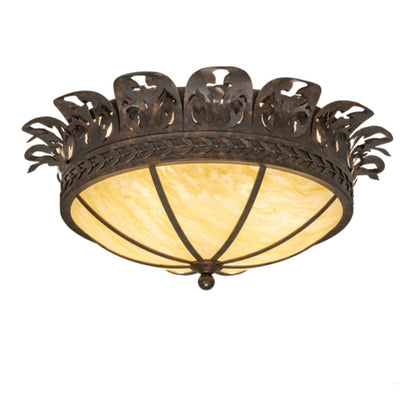 Meyda Tiffany Crowne 4 Light 28" Wide Semi-Flush Bowl Ceiling Fixture