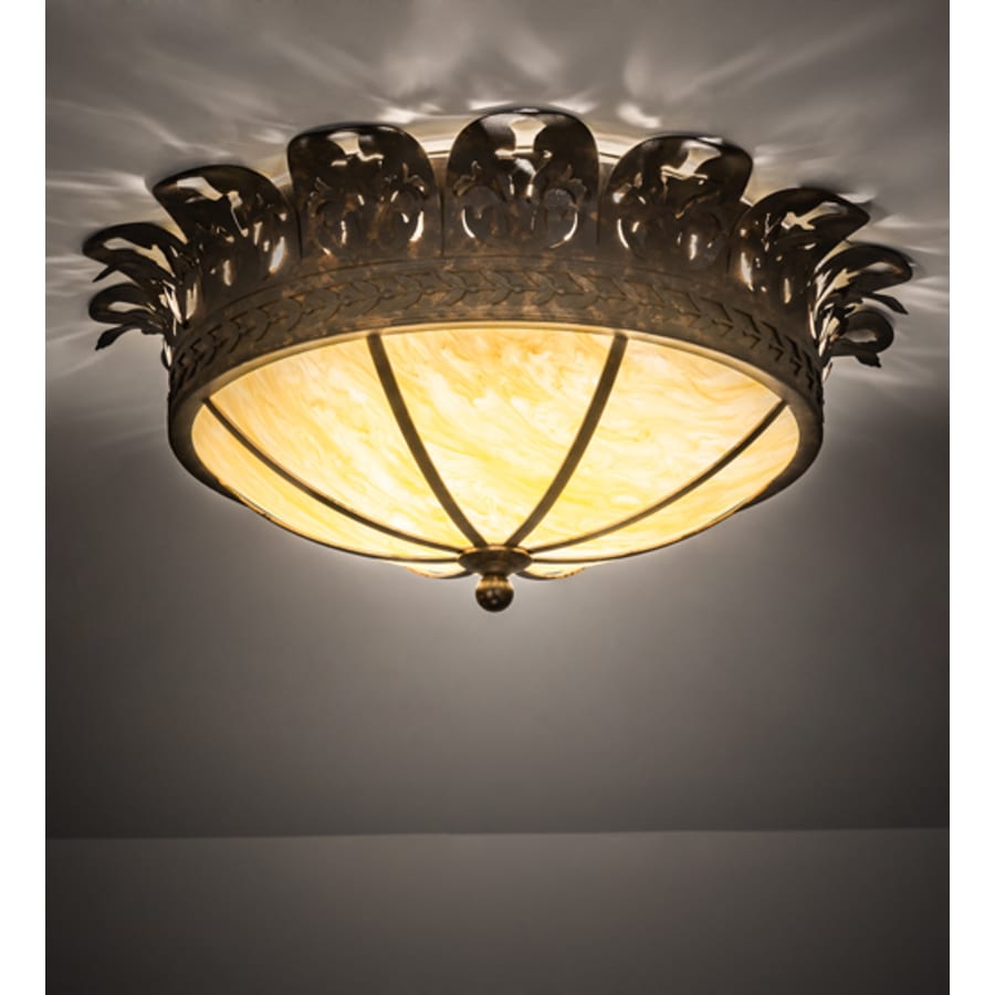 Meyda Tiffany Crowne 4 Light 28" Wide Semi-Flush Bowl Ceiling Fixture