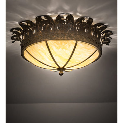 Meyda Tiffany Crowne 4 Light 28" Wide Semi-Flush Bowl Ceiling Fixture