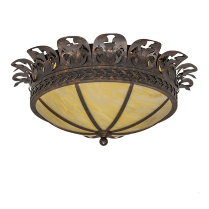 Meyda Tiffany Crowne 4 Light 28" Wide Semi-Flush Bowl Ceiling Fixture