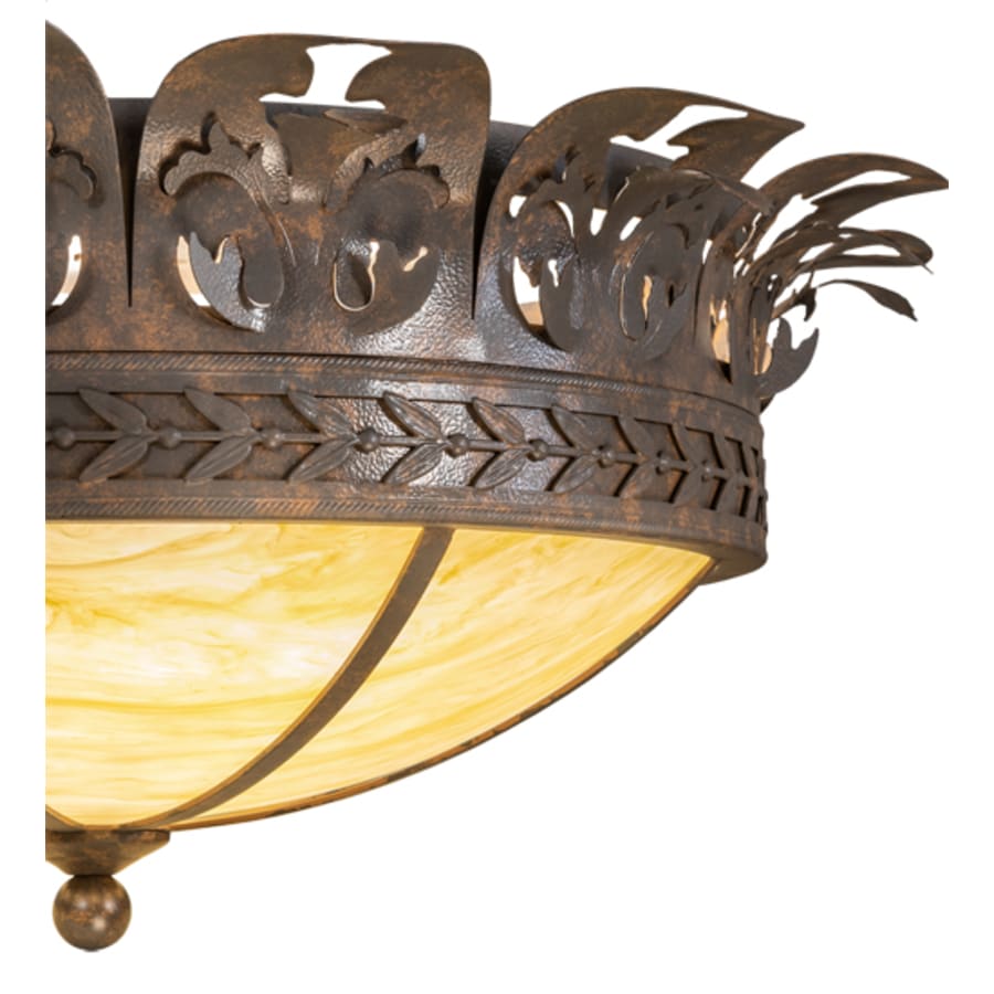 Meyda Tiffany Crowne 4 Light 28" Wide Semi-Flush Bowl Ceiling Fixture