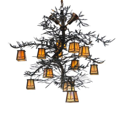 Meyda Tiffany Pine Branch Valley View 12 Light 52" Wide Chandelier