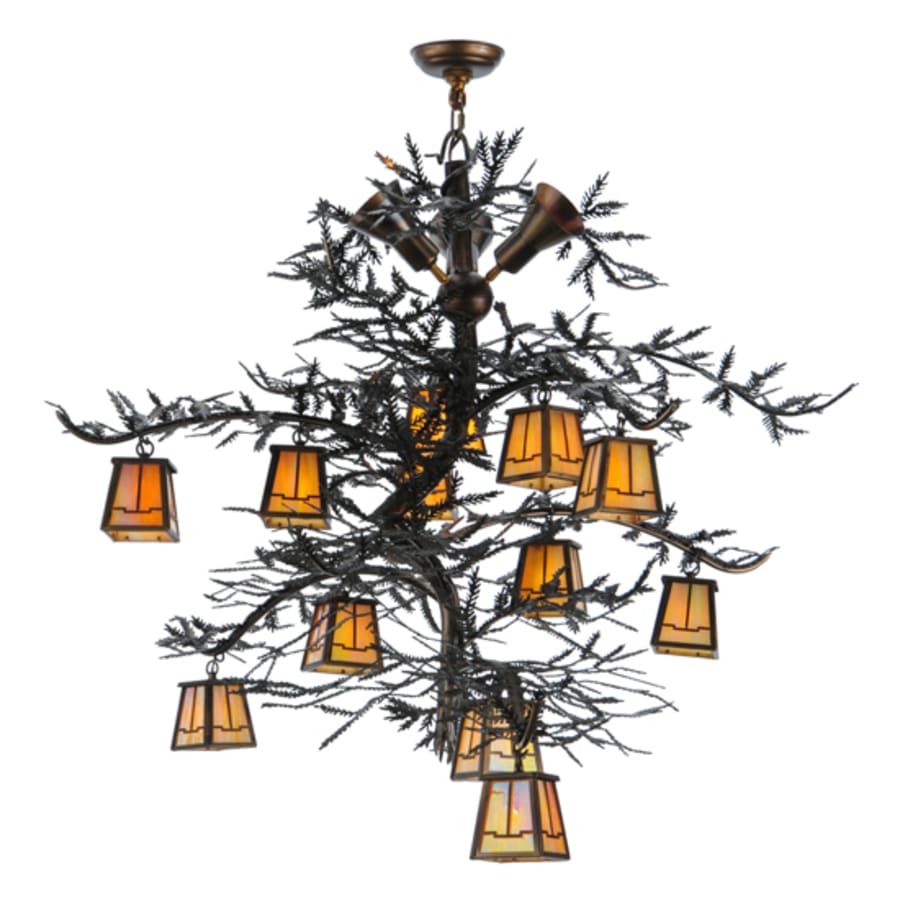 Meyda Tiffany Pine Branch Valley View 12 Light 52" Wide Chandelier