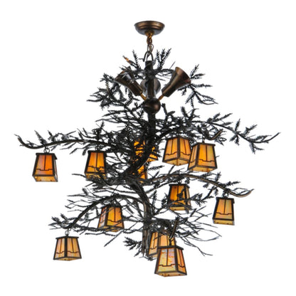 Meyda Tiffany Pine Branch Valley View 12 Light 52" Wide Chandelier