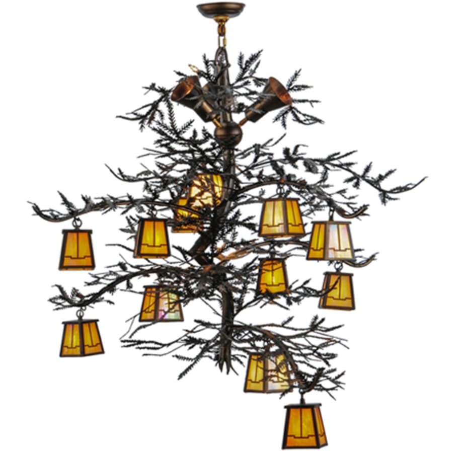 Meyda Tiffany Pine Branch Valley View 12 Light 52" Wide Chandelier