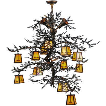 Meyda Tiffany Pine Branch Valley View 12 Light 52" Wide Chandelier