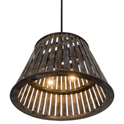 Meyda Tiffany Peach Basket 2 Light 31" Wide Wood Pendant