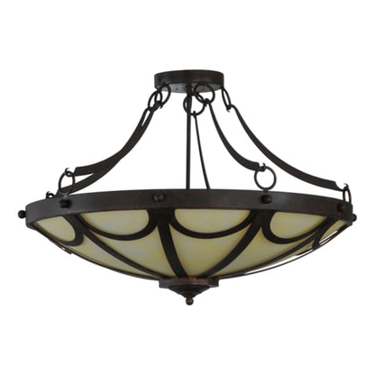 Meyda Tiffany Carousel 5 Light 29" Wide Semi-Flush Bowl Ceiling Fixture