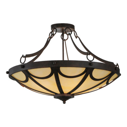 Meyda Tiffany Carousel 5 Light 29" Wide Semi-Flush Bowl Ceiling Fixture