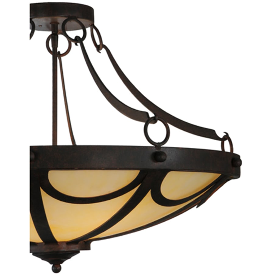 Meyda Tiffany Carousel 5 Light 29" Wide Semi-Flush Bowl Ceiling Fixture