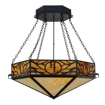 Meyda Tiffany Hexagon Logo 6 Light 48" Wide Pendant