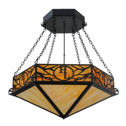 Meyda Tiffany Hexagon Logo 6 Light 48" Wide Pendant