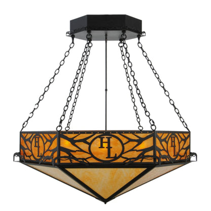 Meyda Tiffany Hexagon Logo 6 Light 48" Wide Pendant
