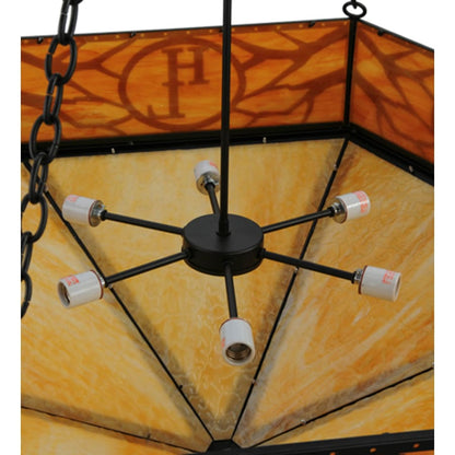 Meyda Tiffany Hexagon Logo 6 Light 48" Wide Pendant