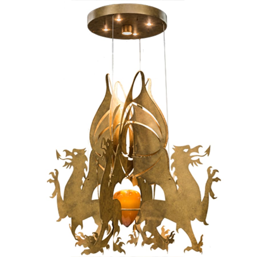 Meyda Tiffany Dragos 4 Light 80" Wide Abstract Pendant