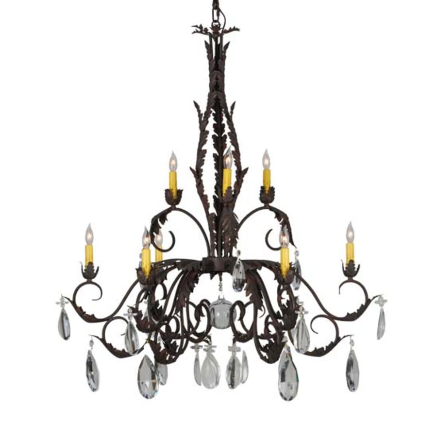 Meyda Tiffany New Country French 9 Light 39" Wide Crystal Candle Style Chandelier