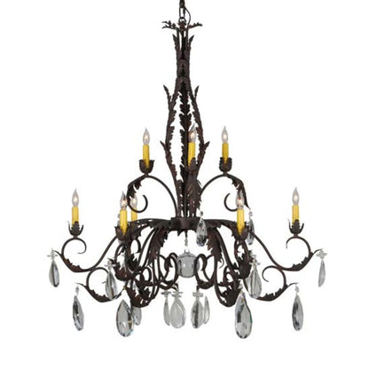 Meyda Tiffany New Country French 9 Light 39" Wide Crystal Candle Style Chandelier
