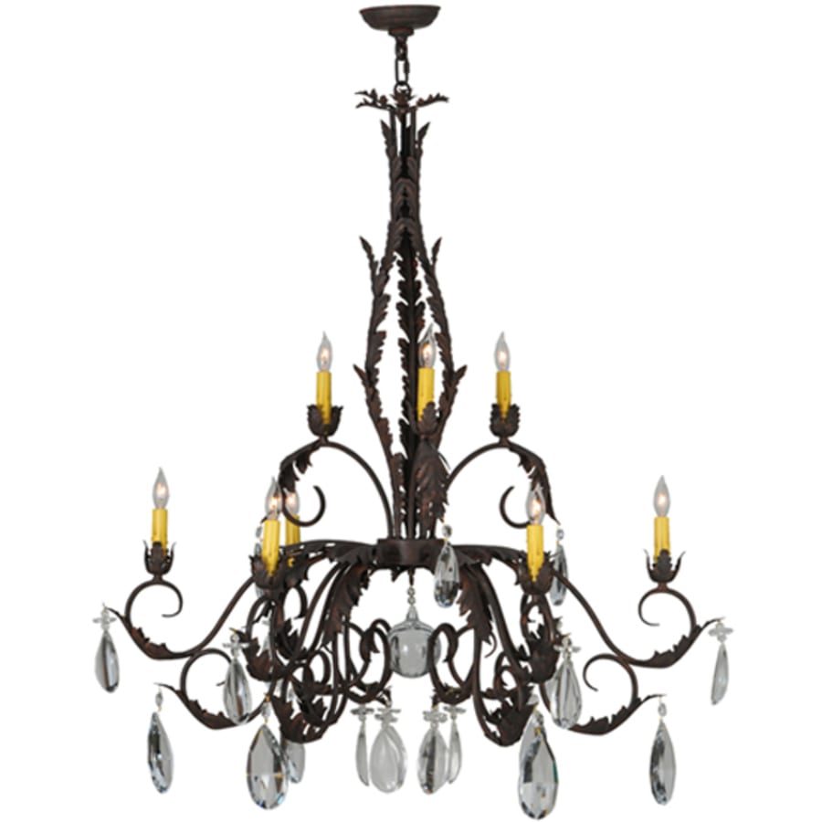 Meyda Tiffany New Country French 9 Light 39" Wide Crystal Candle Style Chandelier