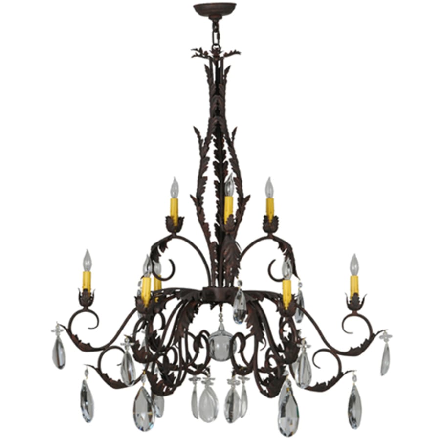 Meyda Tiffany New Country French 9 Light 39" Wide Crystal Candle Style Chandelier