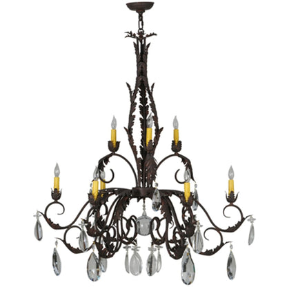 Meyda Tiffany New Country French 9 Light 39" Wide Crystal Candle Style Chandelier