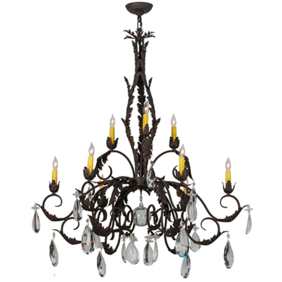 Meyda Tiffany New Country French 9 Light 39" Wide Crystal Candle Style Chandelier