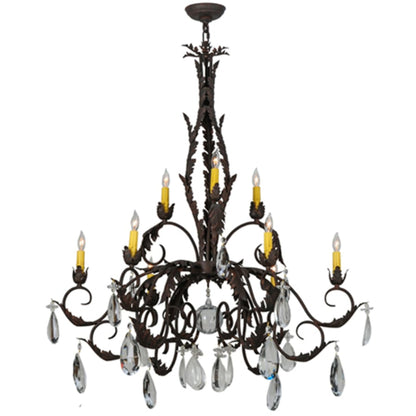 Meyda Tiffany New Country French 9 Light 39" Wide Crystal Candle Style Chandelier