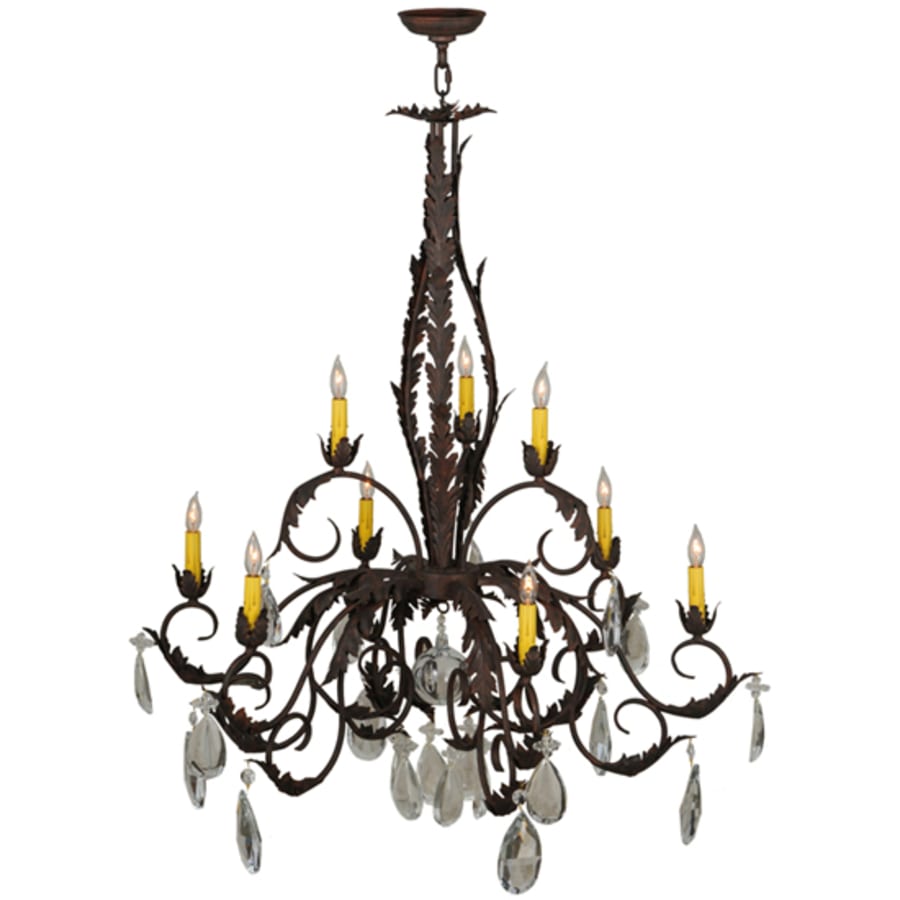 Meyda Tiffany New Country French 9 Light 39" Wide Crystal Candle Style Chandelier