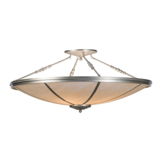 Meyda Tiffany Commerce 4 Light 45" Wide Semi-Flush Bowl Ceiling Fixture - Nickel Finish