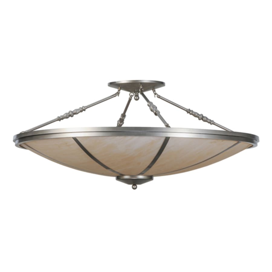 Meyda Tiffany Commerce 4 Light 45" Wide Semi-Flush Bowl Ceiling Fixture - Nickel Finish