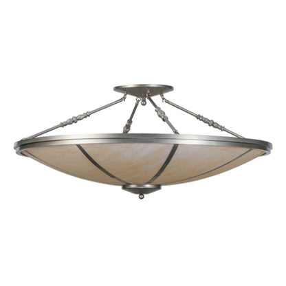 Meyda Tiffany Commerce 4 Light 45" Wide Semi-Flush Bowl Ceiling Fixture - Nickel Finish