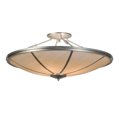 Meyda Tiffany Commerce 4 Light 45" Wide Semi-Flush Bowl Ceiling Fixture - Nickel Finish
