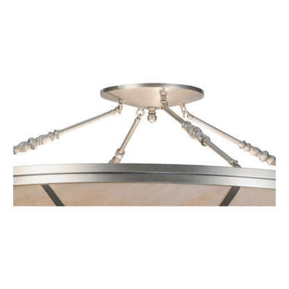 Meyda Tiffany Commerce 4 Light 45" Wide Semi-Flush Bowl Ceiling Fixture - Nickel Finish