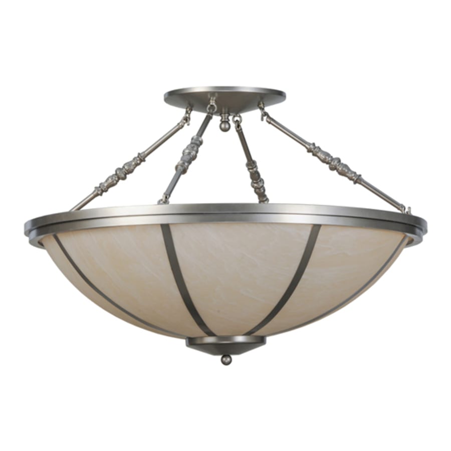 Meyda Tiffany Commerce 4 Light 35" Wide Semi-Flush Bowl Ceiling Fixture - Nickel Finish