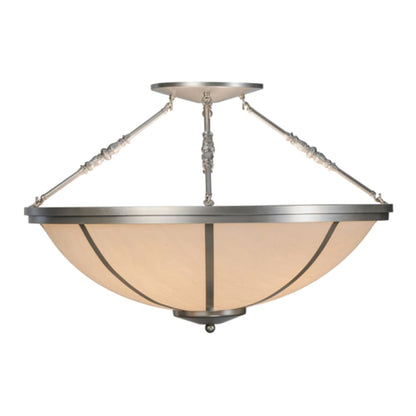 Meyda Tiffany Commerce 4 Light 35" Wide Semi-Flush Bowl Ceiling Fixture - Nickel Finish