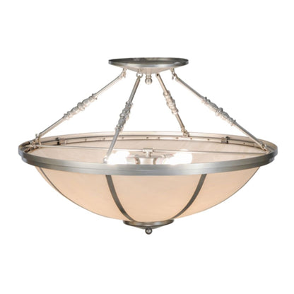 Meyda Tiffany Commerce 4 Light 35" Wide Semi-Flush Bowl Ceiling Fixture - Nickel Finish