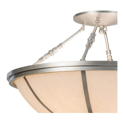 Meyda Tiffany Commerce 4 Light 35" Wide Semi-Flush Bowl Ceiling Fixture - Nickel Finish