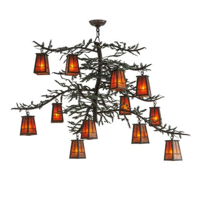 Meyda Tiffany Pine Branch Valley View 12 Light 53" Wide Chandelier